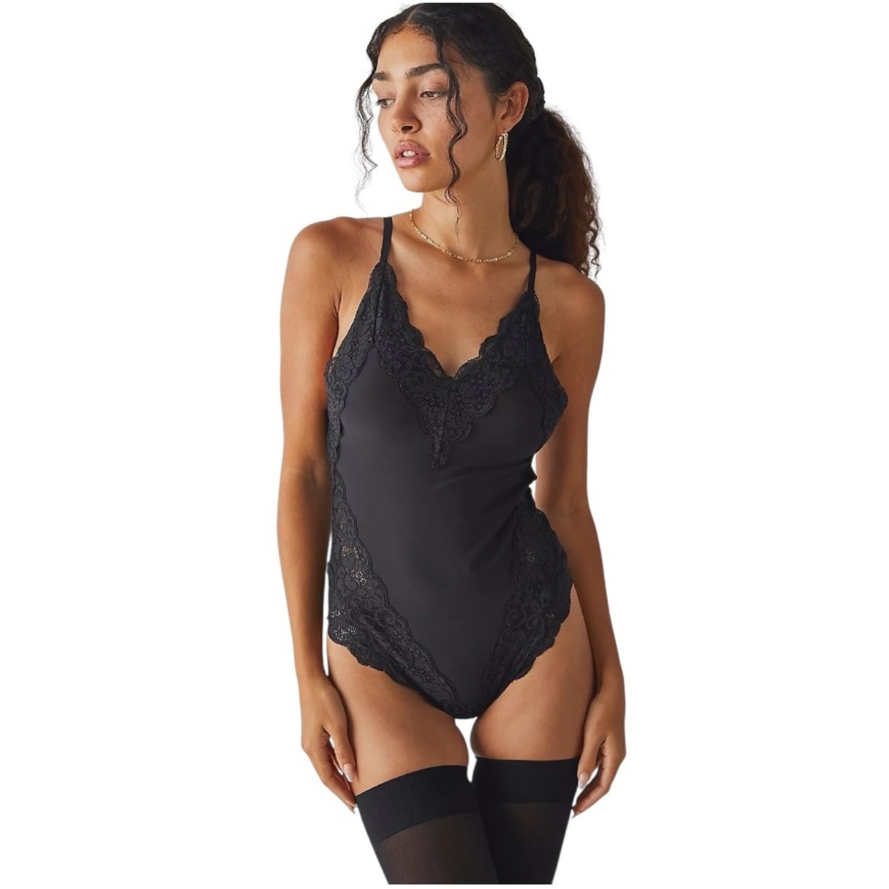 We Are HAH Free People Back Off Bodysuit Black Noir